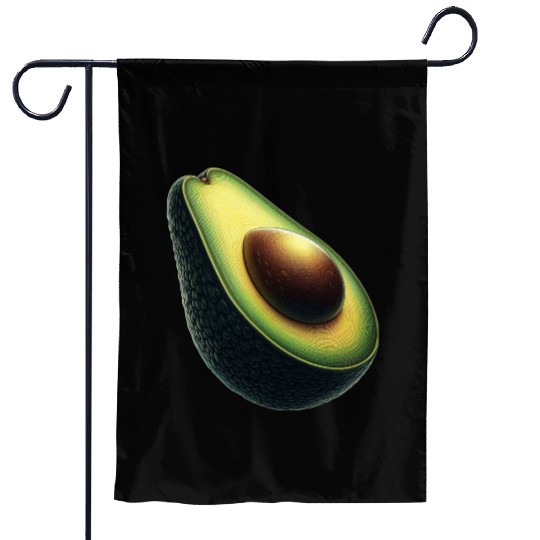 Avocado food art vegan design Garden Flags
