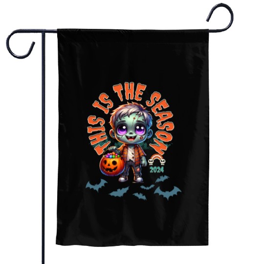 Zombie Candy Halloween 2024 Cute Trick or Treat Garden Flags