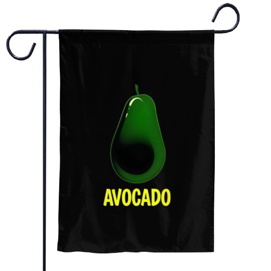 Avocado food art vegan design 10 Garden Flags