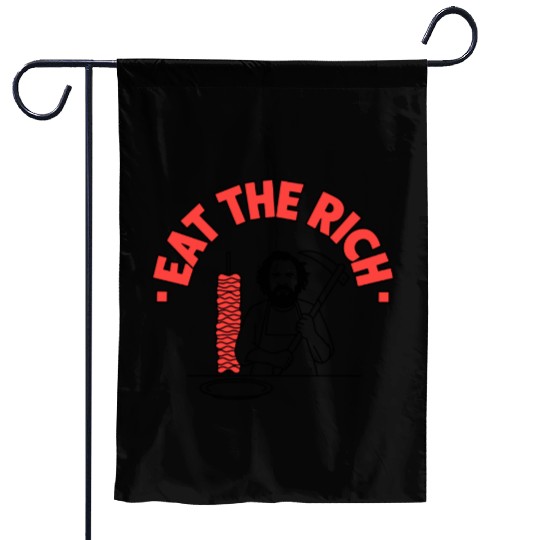 Eat The Rich Döner Kebab Satirical Design Garden Flags