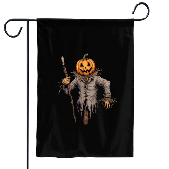 Spooky Halloween Scarecrow Garden Flags