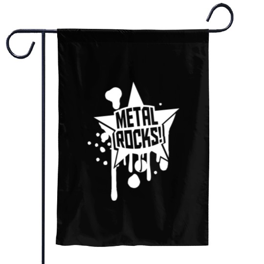 Heavy Metal Rocks Hard Rock Music Graffiti Star Garden Flags