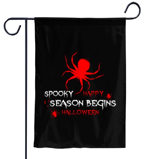 Spooky Spider Halloween Design Garden Flags