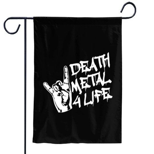 Heavy death metal 4 life hand gesture graffiti fun Garden Flags