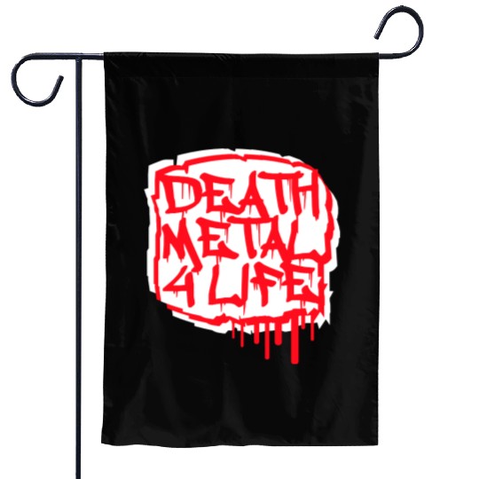 Heavy death metal 4 life hard rock music graffiti Garden Flags
