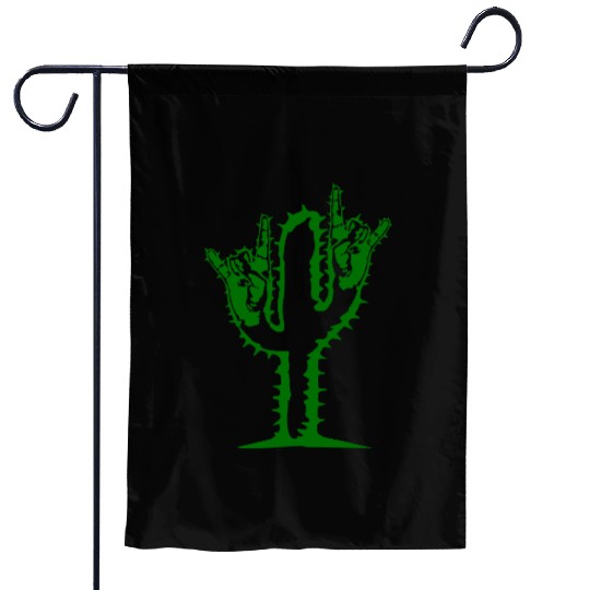 Cactus Plant Heavy Metal Hard Rock Hand Gesture Garden Flags