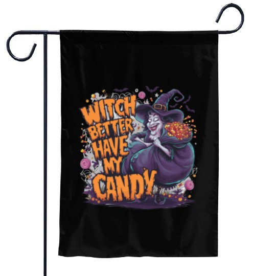 Halloween Candy Hunt - Witch Way to the Candy? Garden Flags
