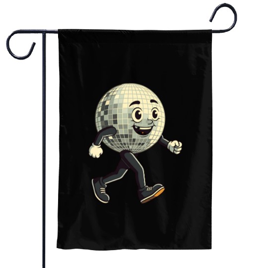 Disco Ball Walking - Retro Funk in Motion Garden Flags