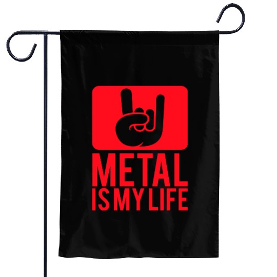 Heavy Metal Is My Life Hard Rock Music Text Quote Garden Flags
