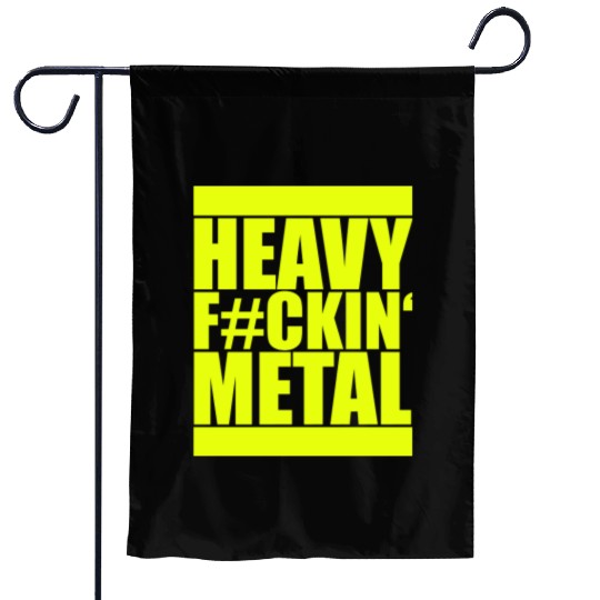 Heavy F#ckin' Metal Hard Rock Fun Music Text Quote Garden Flags