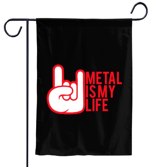Heavy Metal Is My Life Hard Rock Music Text Quote Garden Flags