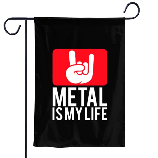Heavy Metal Is My Life Hard Rock Music Text Quote Garden Flags