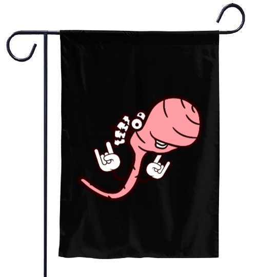 Cute Cool Worm Crown King Party Animal Fun Monster Garden Flags