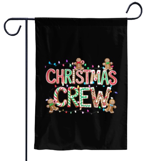 Gingerbread and Candy Christmas Crew with Lights Garden Flags