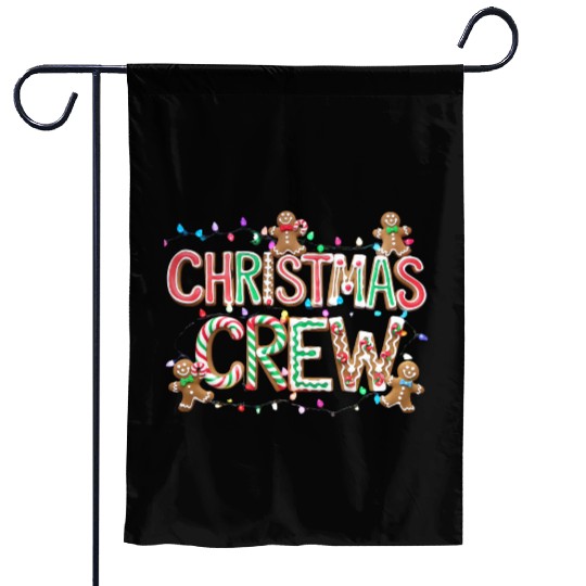 Gingerbread and Candy Christmas Crew with Lights Garden Flags