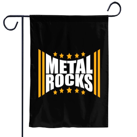 Heavy Metal Rocks Hard Rock Music Text Quote Logo Garden Flags