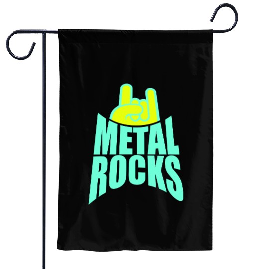 Heavy Metal Rocks Hard Rock Music Text Quote Logo Garden Flags
