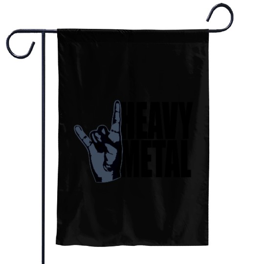 Heavy Metal Fun Hard Rock Music Horns Hand Gesture Garden Flags
