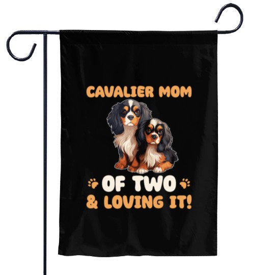 Cavalier King Charles Spaniel Cavalier Mom Of Two Garden Flags