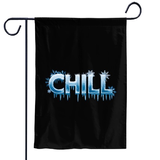 Chill Icy Blue Snowflake Winter Vibes Garden Flags