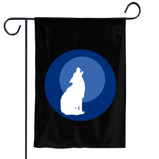 Wolf Moon Nature Vector Garden Flags