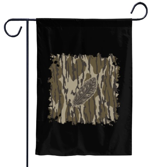 Turkey Feather Bottomland Camo Forest Camouflage Garden Flags