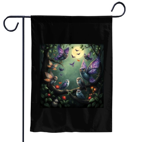 Enchanted Forest Creatures Halloween Ideas Garden Flags