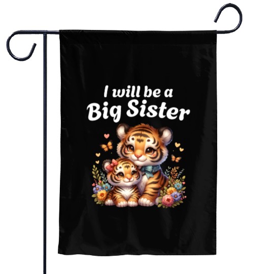 I'm Going To Be A Big Sister Cute Tiger Garden Flags