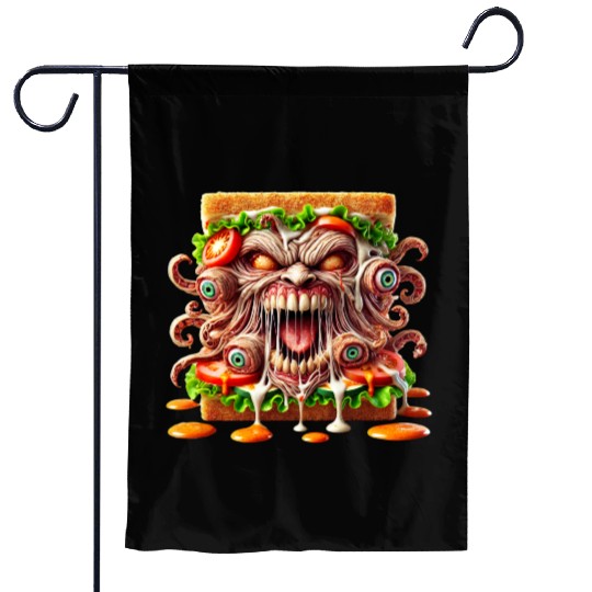 Terrifying Monster Sandwich Garden Flags