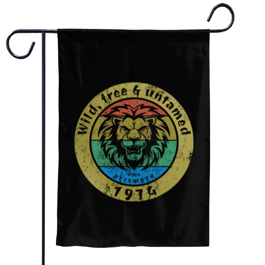 50th birthday Wild, free & untamed since 12/1974 Garden Flags