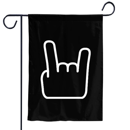 Heavy Metal Fun Hard Rock Music Horns Hand Gesture Garden Flags