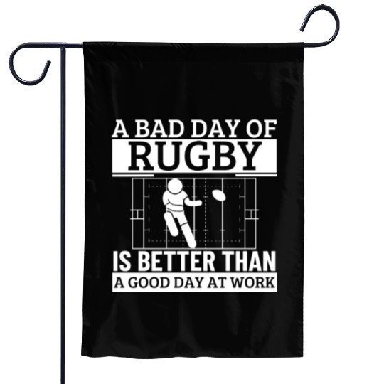 A Bad Day Of Rugby Funny Rugby Player Garden Flags