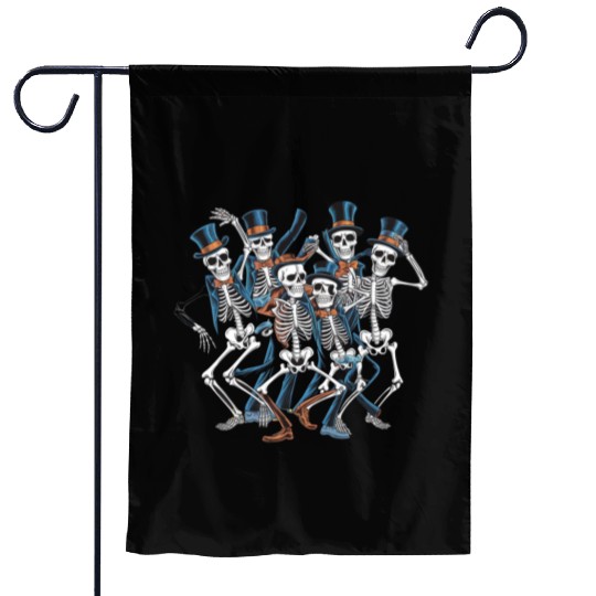 Let's Dance Dancing Skeleton Skull Garden Flags