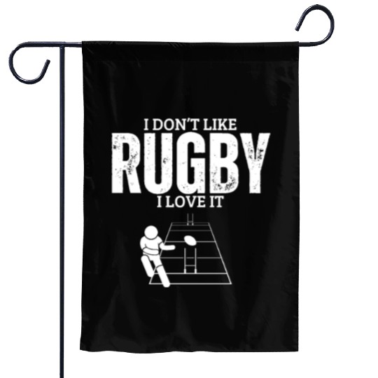 I Love Rugby Funny Rugby Player Garden Flags