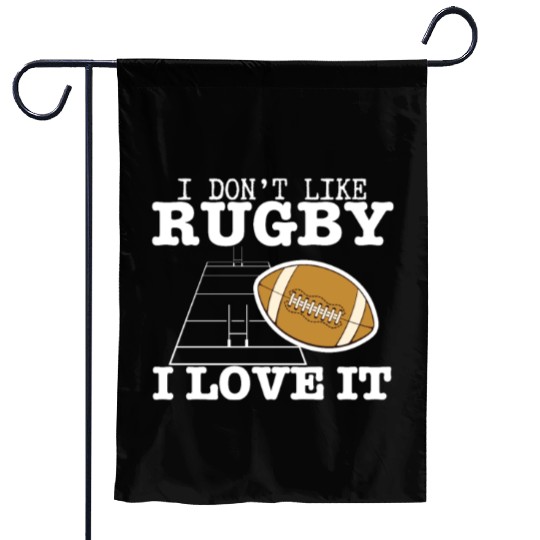 I Love Rugby Funny Rugby Player Garden Flags