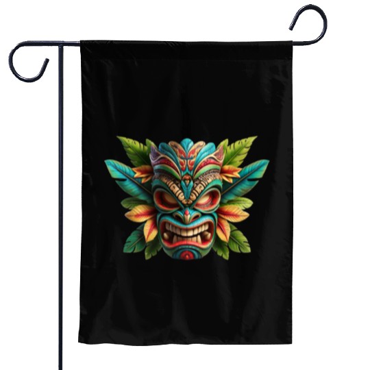 Tropical Tiki Warrior Garden Flags
