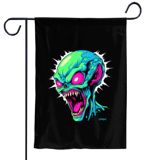 Angry Alien Garden Flags