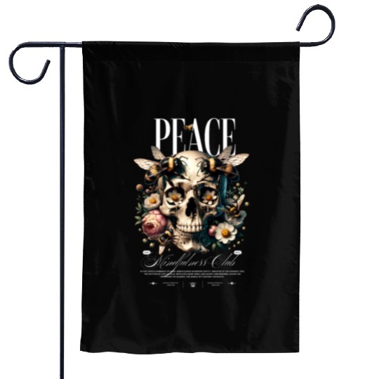 Rest In Peace skull Garden Flags