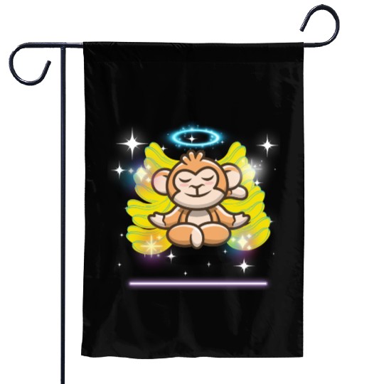yoga monkey Garden Flags