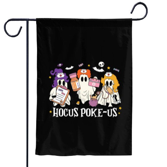 Hocus Poke-Us Funny Ghost Vintage Halloween Movie Garden Flags