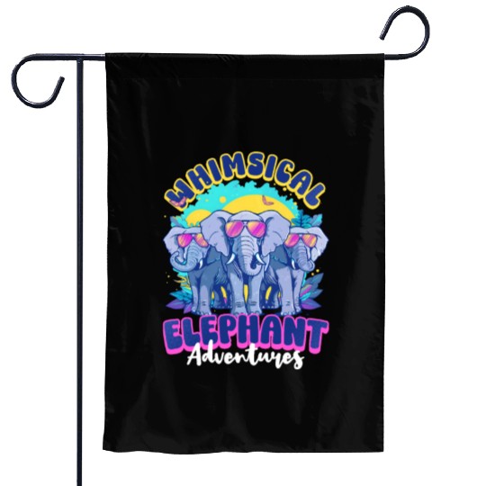 Elephant Whimsical Elephant Adventures Garden Flags