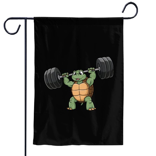 Strong turtle fitness barbell workout training Garden Flags