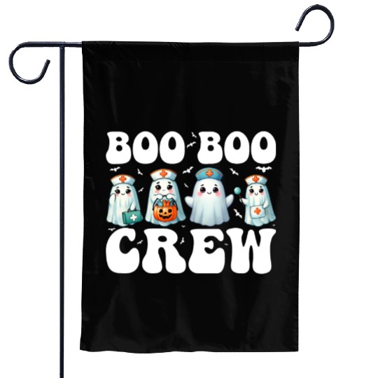 Boo Boo Crew Nurse Gifts Funny Halloween Costume Garden Flags