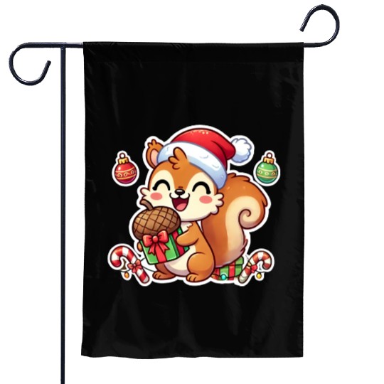 Nutty Christmas Squirrel Garden Flags