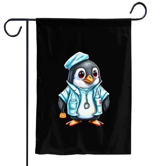 Penguin Doctor, Penguin Famila, Funny Penguin Garden Flags
