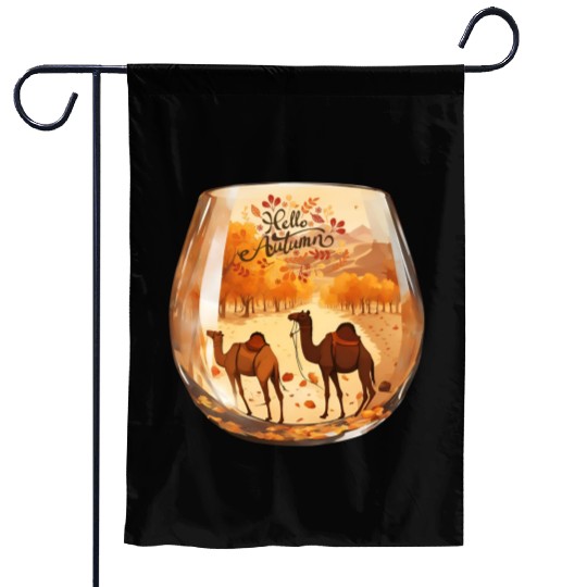 Hello Autumn unique design. Garden Flags