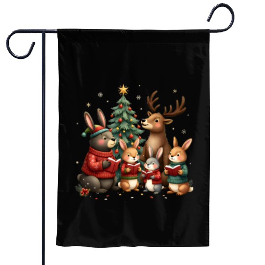 Woodland Animals Christmas Garden Flags