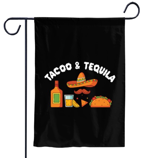 Tacos & Tequila Funny Taco Lover Saying Slogan Garden Flags