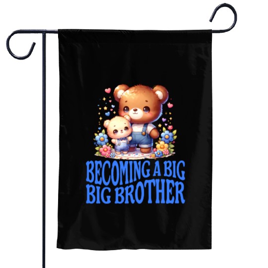 Soon I'll Be A Big Brother Cute Teddy Bears Garden Flags