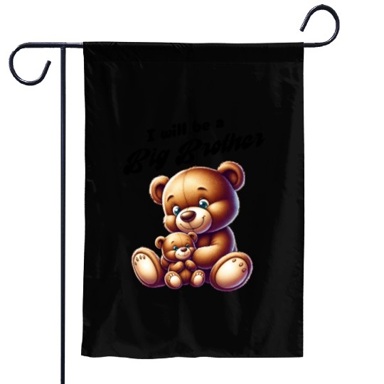 I'm Going To Be A Big Brother Cute Teddy Bears, Garden Flags